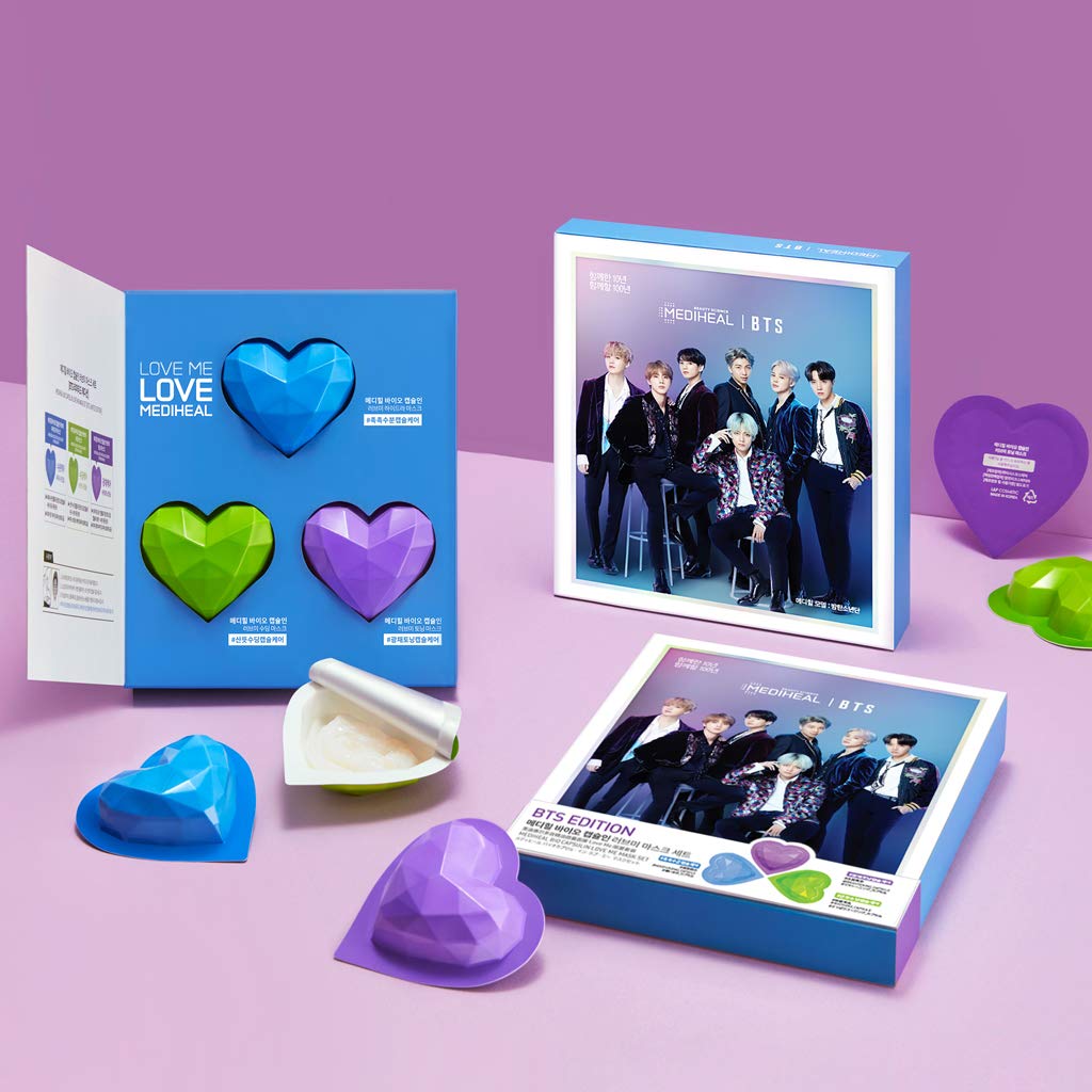 Mediheal, BTS, Bio Capsulin Love Me Mask Set, 3 Sheets, 13 ml Each